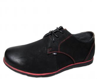 Мъжки обувки черни естествен набук