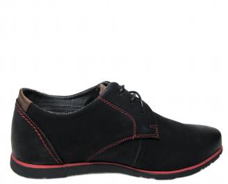 Мъжки обувки черни естествен набук