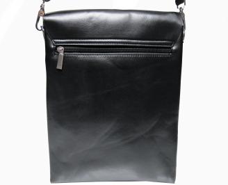 Мъжка чанта черна естествена кожа