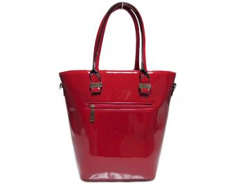 Дамска чанта червена  еко кожа/лак
