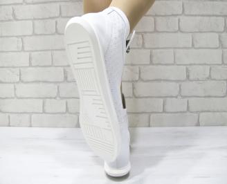 Дамски обувки бели естествена кожа 3