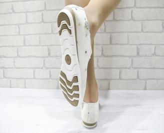 Дамски обувки равни естествена кожа бежови 3