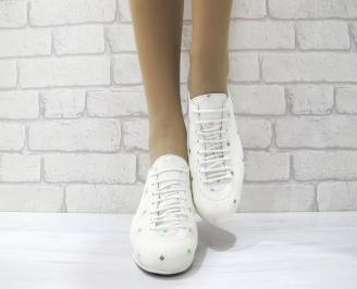 Дамски обувки равни естествена кожа бежови