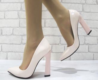 Дамски елегантни обувки еко кожа/лак розови