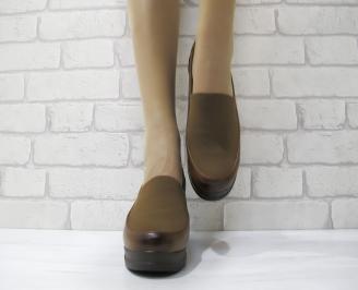Дамски ежедневни обувки еко кожа кафяви