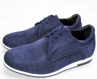 Мъжки обувки естествен велур тъмно сини