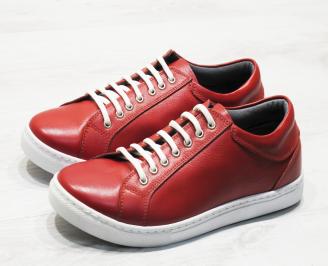 Мъжки спортни обувки естествена кожа червени