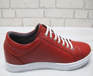 Мъжки спортни обувки естествена кожа червени 3