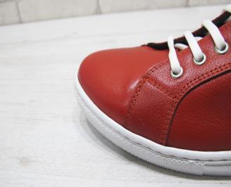 Мъжки спортни обувки естествена кожа червени