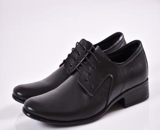 Мъжки официални обувки черни естествена кожа