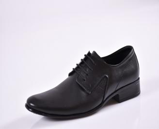 Мъжки официални обувки черни естествена кожа