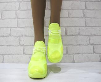 Дамски спортни обувки текстил зелени