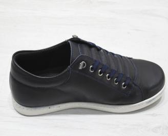 Мъжки спортни обувки естествена кожа тъмно сини