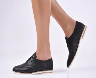 Дамски ежендневни обувки черни естествена кожа EOBUVKIBG