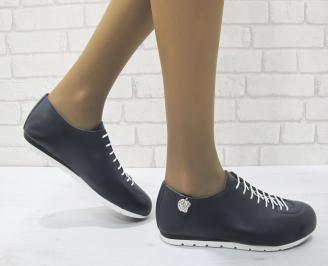 Дамски обувки от естествена кожа Гигант тъмно сини