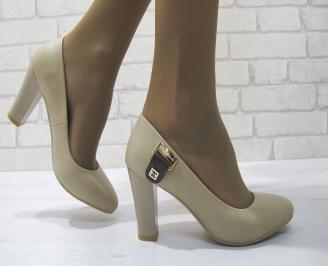 Дамски елегантни обувки  бежови  еко кожа