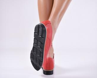 Дамски ежедневни обувки естествена кожа червени EOBUVKIBG