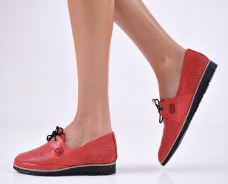 Дамски ежедневни обувки естествена кожа червени EOBUVKIBG