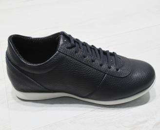 Мъжки спортни обувки естествена кожа тъмно сини 3