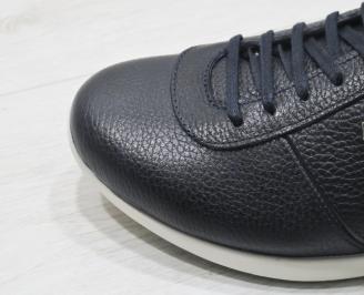 Мъжки спортни обувки естествена кожа тъмно сини
