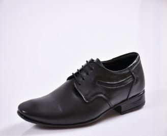 Официални мъжки обувки естествена кожа черни