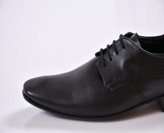 Официални мъжки обувки естествена кожа черни