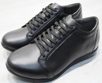 Мъжки спортно елегантни обувки-Гигант естествена кожа черни