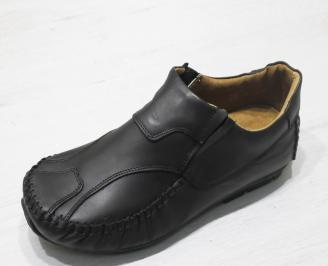Мъжки обувки тип Мокасини от естествена кожа черни