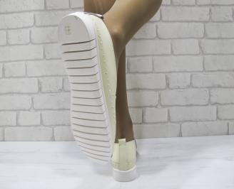 Дамски ежедневни обувки  бежови естествена кожа EOBUVKIBG 3
