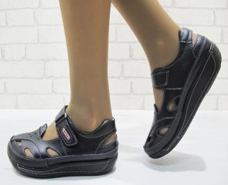 Дамски ежедневни обувки  черни естествена кожа