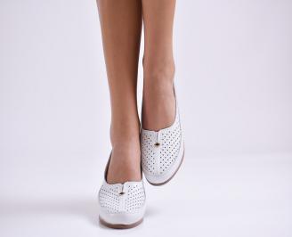 Дамски ежедневни обувки  бели естествена кожа