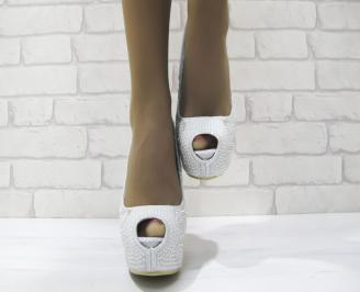 Дамски елегантни обувки  сребристи EOBUVKIBG