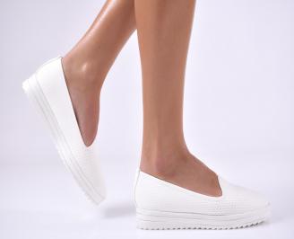 Дамски  обувки  бели от еко кожа