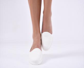 Дамски  обувки  бели от еко кожа