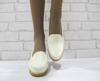 Дамски ежедневни обувки  бежови естествена кожа EOBUVKIBG
