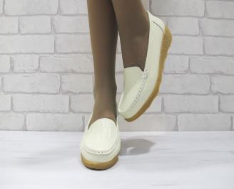Дамски ежедневни обувки  бежови естествена кожа EOBUVKIBG