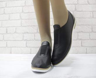 Дамски ежедневни обувки  черни естествена кожа EOBUVKIBG