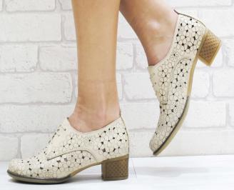 Дамски ежедневни обувки естествена кожа бежови