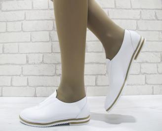 Дамски ежедневни обувки  бели естествена кожа EOBUVKIBG