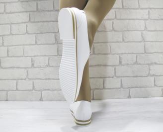 Дамски ежедневни обувки  бели естествена кожа EOBUVKIBG 3