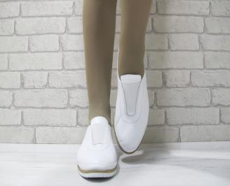 Дамски ежедневни обувки  бели естествена кожа EOBUVKIBG