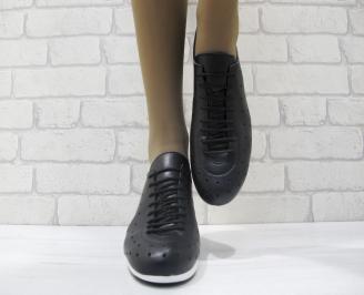 Дамски обувки от естествена кожа Гигант черни