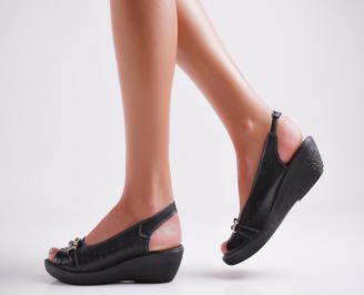 Дамски ежедневни сандали естествена кожа черни