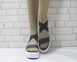 Дамски сандали естествена кожа черни