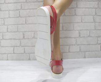 Дамски равни сандали  червени