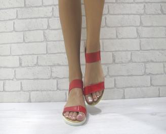 Дамски равни сандали  червени