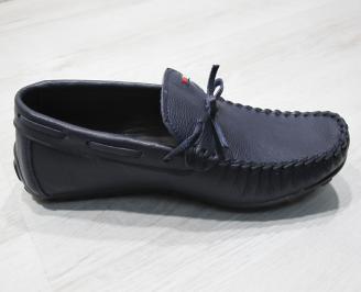 Мъжки обувки естествена кожа тъмно сини