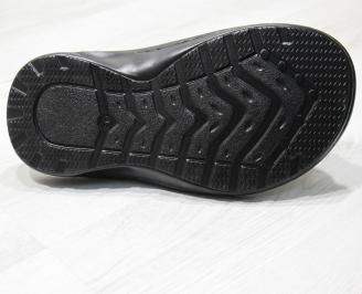 Мъжки чехли  естествена кожа черни