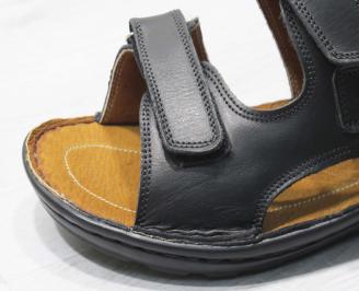 Мъжки сандали черни естествена кожа