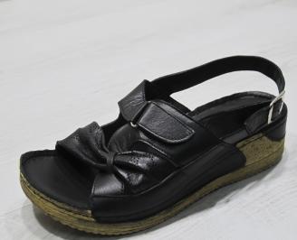Дамски сандали-Гигант естествена кожа черни